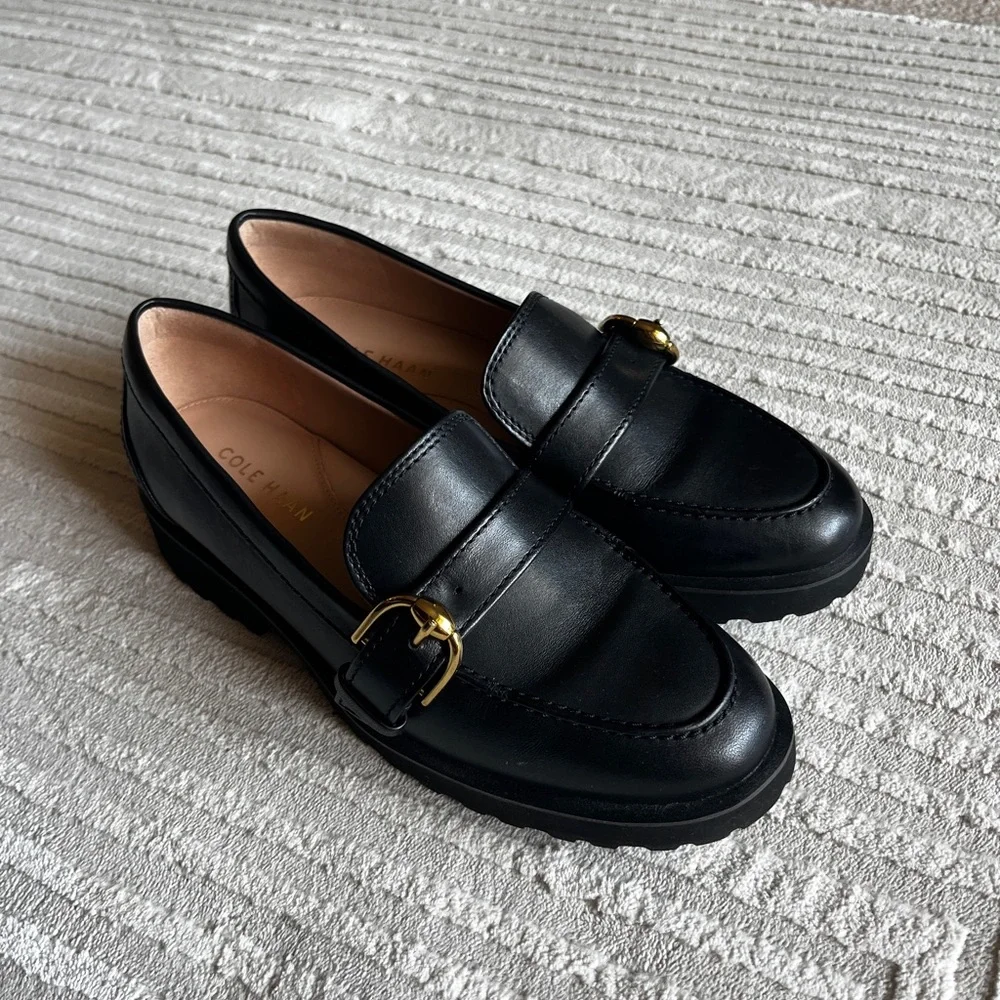Cole Haan Giana Buckle Loafers in Black